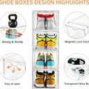 INSTY 6 Pack Large Shoe Storage Box, Clear Shoe Storage Organizer with Magnetic Door, Stackable,Shoe Containers For Display Sneakers, Easy Assembly, Fit up to US Size 12, Clear