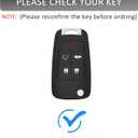 Key Fob Cover with Heavy-duty Keychain for Chevy Equinox Camaro Cruze Impala Malibu Sonic Terrain (Black) (Red)