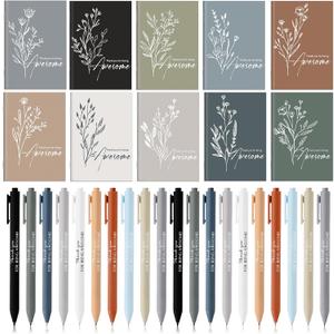 Tellingyou 40 Pcs Employee Appreciation Gifts Bulk Inspirational Notebook Ballpoint Pen Motivational Notebook Mini Journal Inspirational Gift for Social Worker Women Men Nurse Team (Awesome)