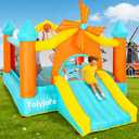 Bounce House for Big Kids Ages 3-10 with Slide & Dual Basketball Hoops | Large 12.5FT Inflatable Bounce House with Hopscotch, Spacious Jumping Area, 550W Blower for Backyard Birthday Parties, Windmill