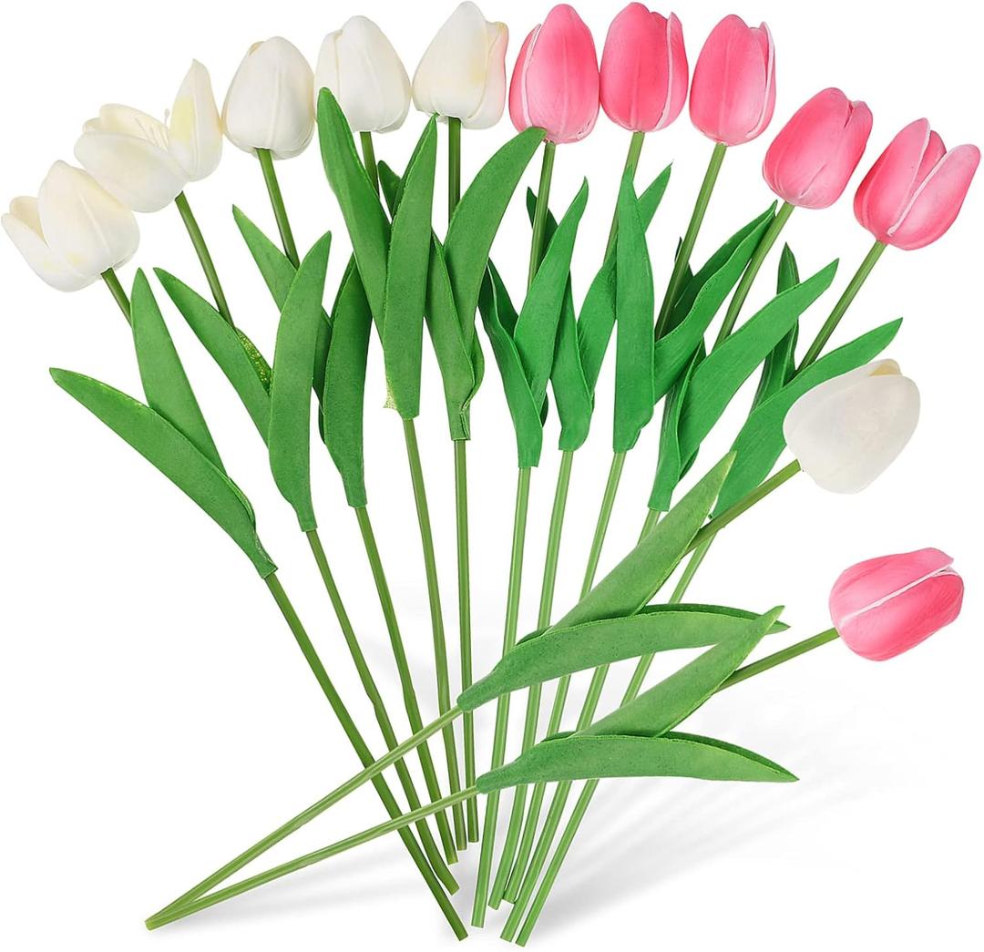 Garneck 10 Pcs Real Touch Faux Tulips Artificial Tulips Decor for Home Fake Flowers Bouquet
