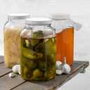 1 Gallon Glass Jar With Lid 2 Pack Large Glass Jar With Airtight Metal Lids - USDA Approved BPA-Free Dishwasher Safe, Wide Mouth Sun Tea Jar, Gallon Mason Jar for Storage, Fermenting, And Brewing