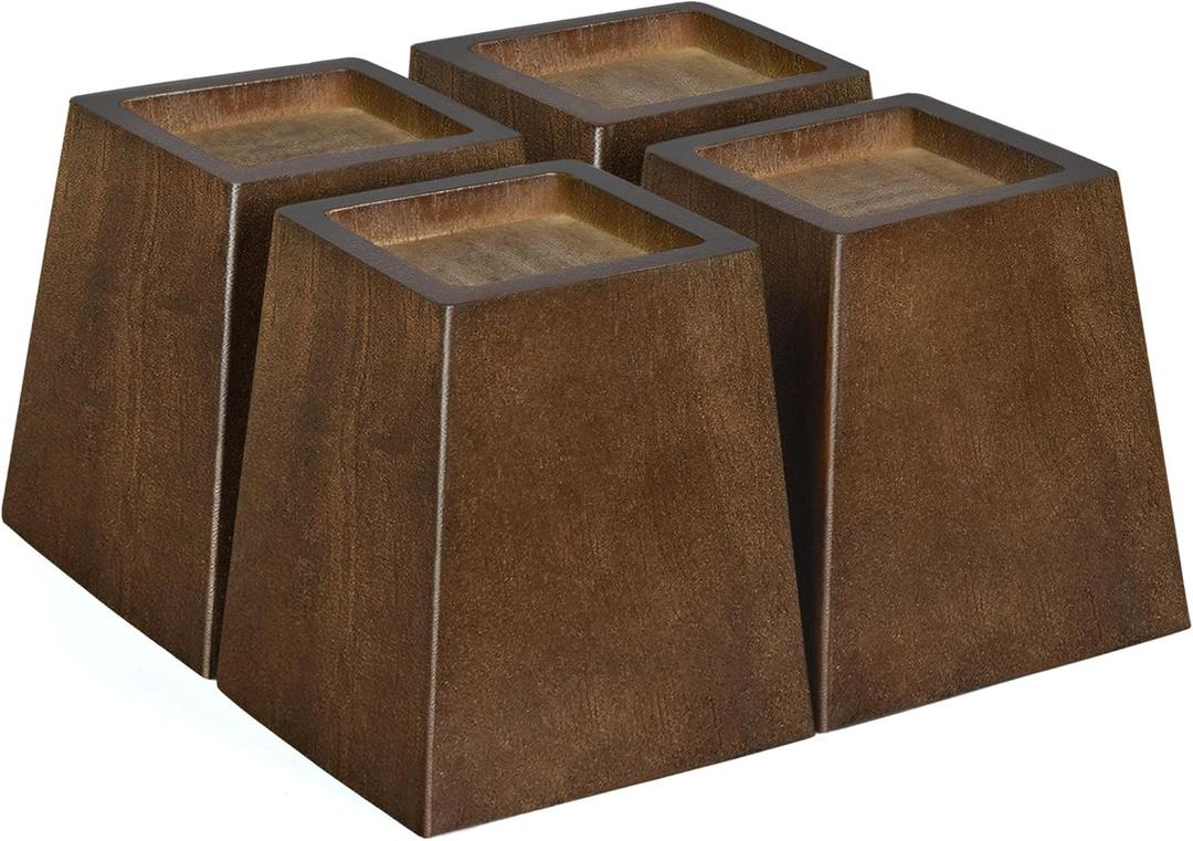 Sopicoz Wood Bed Risers (4 inch Pyramid)