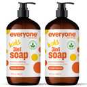 Everyone 3-in-1 Kids Soap, Body Wash, Bubble Bath, Shampoo, 32 Ounce (Pack of 2), Orange Squeeze, made with Essential Oils for Toddlers, Tweens and Teens