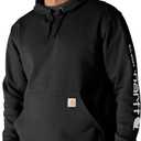 Carhartt Men's Loose Fit Midweight Logo Sleeve Graphic Sweatshirt (4X-Large Tall, Black)