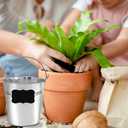 12 Metal Buckets with Chalkboard Stickers, Small Galvanized Pail for Party and Wedding, 5 Inch Tin Buckets, Garden Planters