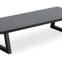 TEAMIX 24 inch Monitor Stand Riser, Black Wood & Steel Computer Monitor Stand with Storage, Laptop, PC, Printer Stand Riser for Desktop Office Desk Organizers