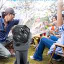 AVV Portable Misting Fan with RGB Ambient Light- 2L Water Tank, 4 Speeds & Spray Mist Fan, 30000mAh Rechargeable Misting Fans for Outdoor/Indoor Fans for Camping, Patio, Garden, Grey-Black