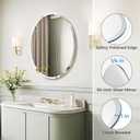 USHOWER Bathroom Mirror for Over Sink, 20x28 Inch Oval Frameless Mirror, Beveled and Polished, Decorative Wall Mirror for Bathroom, Bedroom, Vanity, Entryway, Modern and Elegant