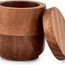 NIRMAN Acacia Wood Wooden Jewelry Boxes, Wedding Ring Jewelry Boxes for Anniversary Engagement Wedding Christmas (3" x 3" x 3.5")