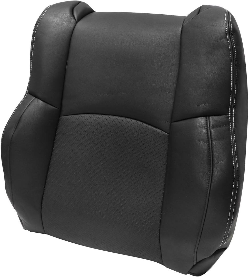 SecosAutoparts Passenger Top Lean Back Replacement Perforated Leather Seat Covers Black Compatible with Dodge Ram 2500 3500 4500 5500 Laramie Sport SLT 2009 2010 2011 2012