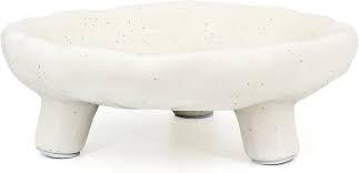 Ceramic Decorative Bowl- 8" Small White Footed Fruit Bowl for Kitchen Counter, Entryway &Table Home Décor,Multi-Purpose Footed Centerpiece Bowl for Candy,Breads,candles, trinkets or key