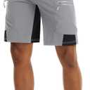 TACVASEN Men's Hiking Cargo Shorts 10" with Zipper Pockets Quick Dry Casual Stretch Golf Work Short Outdoor Summer (Gray) US30