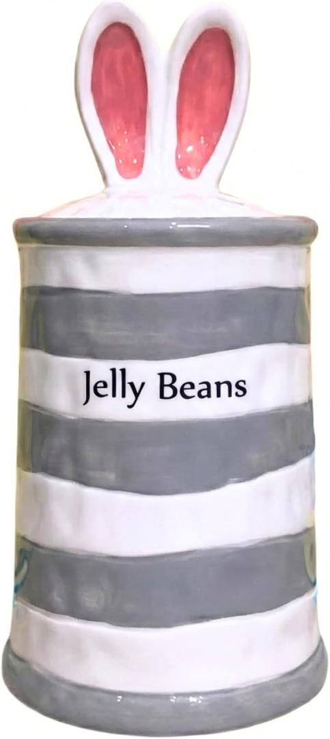 Blue Sky Ceramic Bunny Nibbles Treat Jar