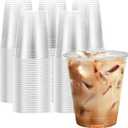 Clawsoff 12 oz Clear Plastic Cups, 300 Count Disposable Coffee Cups No Lids, 12 Ounce Cold Plastic Party Cup Bulk, PET Clear Cup for Iced Coffee, Smoothie, Cold Beverage