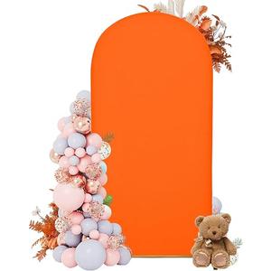 DREAHOTEXTIL Arch Covers,Arch Backdrop Stand Fitted Cover for Wedding Birthday Party Ceremony Banquet Decoration(7.2FT&6FT,Candy Orange,Cover Only)