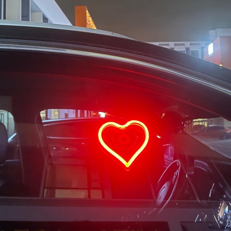Car Interior Atmosphere Lights, Love Heart Shape Neon LED Window Light with for Valentine's Day Vehicle Decor, LED Ambient Light, Unique Car Interior Accessories to Express Yourself (Red) Car Interior Atmosphere Lights, Love Heart Shape Neon LED Window Light with for Valentine's Day Vehicle Decor, LED Ambient Light, Unique Car Interior Accessories to Express Yourself (Red)