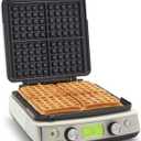 GreenPan Elite 4-Square Belgian & Classic Waffle Maker,Healthy Ceramic Nonstick Dishwasher Safe Plates, Adjustable Shade/Crunch Control, Wont Overflow, Easy Cleanup Breakfast, PFAS-Free, White