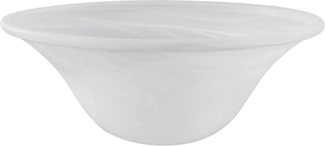 Aspen Creative 23517-11, Alabaster Replacement Glass Shade for Medium Base Socket Torchiere Lamp, Swag Lamp and Pendant & Island Fixture, 12-1/4" Diameter x 4-3/4" Height