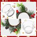 Dingion 4 Pcs Christmas Candle Ring Wreath Christmas Table Decoration