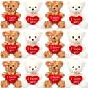 Hungdao 12 Pack Valentine's Day Bear Bulk 10 Inch Soft Valentine Stuffed Animals Cute Plush Bears Romantic Gift for Valentines Day Girlfriend Birthday Wedding Anniversary Decoration(Heart)