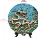 Round Vintage Chinese Dragon Feng Shui Display Board for Home Decor