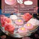 Homemory 12 Pack 3 Flameless Led Floating Candles, 200 Hour Pink Battery Operate Waterproof Tealights for Cylinder Vases, Centerpieces at Wedding Decor, Party, Pool