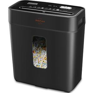 VidaTeco Paper Shredder for Home Use 6-Sheet Cross-Cut Shredder,Also Shred Card/Clip/Staple,P-4 Higher Security,Small Document Shredding Machine for Office,Heavy Duty with Jam Proof,3.04-Gal Bin
