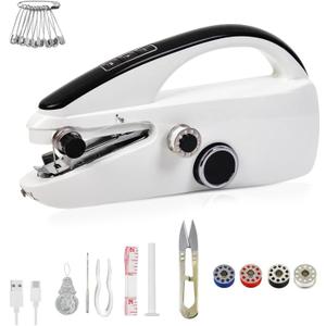 Handheld Sewing Machine for Quick Stitching, Easy to Operate Mini Portable Hand Sewing Machine for Beginners with Sewing Kit, Ideal for Home, Travel, and DIY (Sewing Kit B)