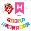 Fecedy Colorful Happy Birthday Banner Bunting Pre-Strung No DIY for Birthday Party Decorations (Multi)