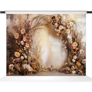 Kate Boho Backdrops Flowers Arch Photo Background Bohemia Style Portrait Photoshoot Backdrop, 7x5ft