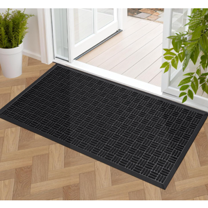 Mibao Front Door Mat, Heavy Duty Durable Welcome Mat for Outdoor Indoor, Dirt Trapper Waterproof Super Absorbent Door Mat for Entryway Outside Patio Porch, 47" x 24", Black (2' x 3'11" (Rectangular))