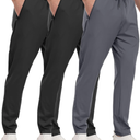 3 Pack Mens Athletic Sweatpants with Zipper Pockets,Workout Gym Joggers Pants for Men Running Jogging Pants M