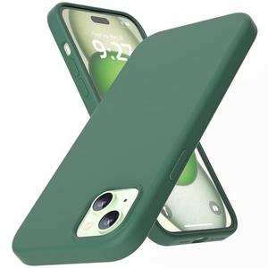 Pack of 2 AZF for iPhone 15 Plus Case/for iPhone 14 Plus Case, Soft Silicone Shockproof Case with Soft Scratch-Resistant Microfiber Lining, 6.7 Inch (Pine Green)