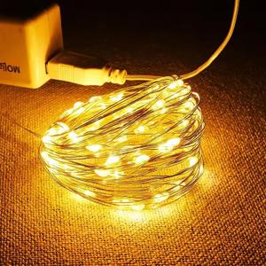 1 Pack USB Fairy Lights 3meters 30 lamp Beads Led Copper USB Powered for Christmas CampHalloweenPartiesWedding Christmas Tree DecorationWhite (Warm)