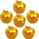 6 Pcs Golden Apples Artificial Golden Fruit Crafts Gold Apples for Home Decoration Christmas Décor