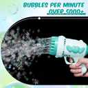 4 Pack Wedding Bubble Guns 32 Holes with Light, Bottles Solution, Romantic Bubble Maker for Outdoor Ceremony, Wedding Party Favors, Photo Props, Reception Entertainment (Green)