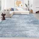 Area Rugs 8x10 Living Room: Washable Rug Modern Abstract Large Rugs Soft Non Slip Neutral Rug Stain Resistant Indoor Carpet for Bedroom Kitchen Dining Room Table Nursery Home Office Rugs (Blue,8'x10')