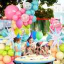 HILAVO Summer Tropical Balloon Arch Garland Kit Iridescent Star Balloons and Transparent Balloon Teal Pastel Pink Orange Yellow Lime Green Balloons for Hawaiian Luau Aloha Birthday Pool Party Decor