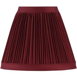 Aspen Creative 33124 Small Pleated Empire Shape Chandelier Clip-On Lamp Shade, Burgundy, 3" Top x 6" Bottom x 5" Slant, 3" Top x 6" Bottom x 5" Slant Height