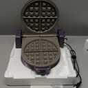 bella Flip-n-Store Waffle Maker, EverGoodTM Ceramic Nonstick Coating, Fits-anywhereTM Kitchenware, Power Indicator Light & Touch Handle, 7 Wide & 1" Deep Plates, 1000 Watt, Plum