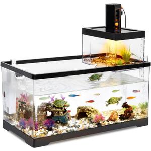 Turtle Tank Kit with Top Basking Platform,7.7 Gal 19.7X 9.5X 9.5 in