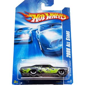 Hot Wheels 2008-058 All Stars '65 Chevy Impala BLACK with Green Flames 1:64 Scale