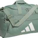 adidas Defender 5.0 Duffel Bag  Durable for Sports, Gym & Travel (Small (42L), Silver Green/White)