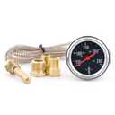 Dyno Racing 2" 52mm 12V Pointer Mechanical Water Temperature Temp Gauge (50-140,130-280),Yellow Light Car Meter with Sensor NPT 1/2, NPT 3/8, NPT 1/4, 1.8m Wire Length