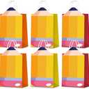 KERINGO 24 PCS Back to School Gift Bags Pencil Gift Bags with Handle Candy Goodie Boxes Teacher Gift Bag for First Day of School Supplies Birthday Party Decorations, Set of 2