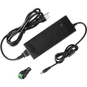 24V 8A Power Supply Adapter, AC to DC Converter AC 100V-240V to DC 24 Volt 8 Amp 192W Switching Transformer LED Driver with 5.5mm x 2.1/2.5mm DC Jack Connector for Car Cigarette Lighter LCD Monitor