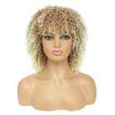 Short Wigs for Black Women Curly Afro Wigs for Black Women Kinky Curly Wigs with Bangs Braided Wigs Hair Replacement Wigs(27/613)