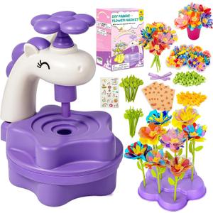 YOFUN Unicorn Fabric Flower Bouquet DIY Craft Kit for Girls Ages 4-8, Educational Arts & Crafts Toy, Birthday Gift for Preschool Kids (Unicorn DIY Flower Set)