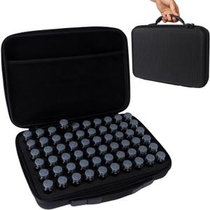 Insulin Travel Case Diabetic Insulin Peptide Fridge Carrying Case with Mesh Pocket Fits 10ml Vials, Vial Holder Storage Protector Bag Insulin Cooler for Home Organization (60 Slots, Black)